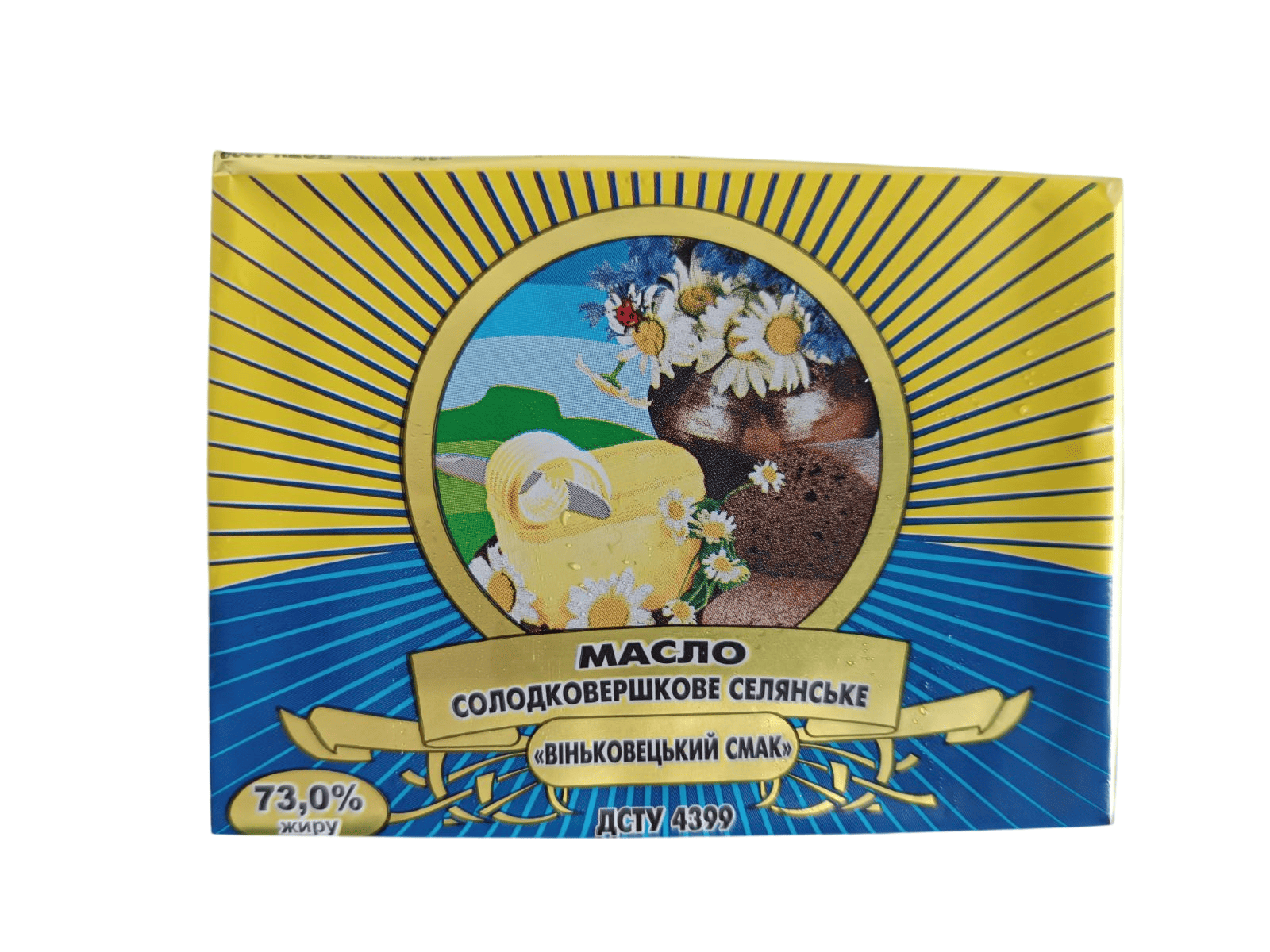 Масло солодковершкове Селянське, 73,0%, ВІНЬКОВЕЦЬКИЙ СМАК 200г